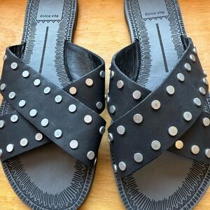 Dolce Vita Black Studded Sandals